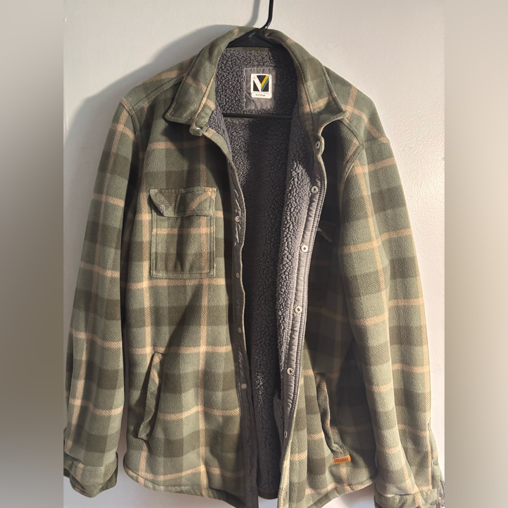 Olive Plaid Men's Shirt Jacket
